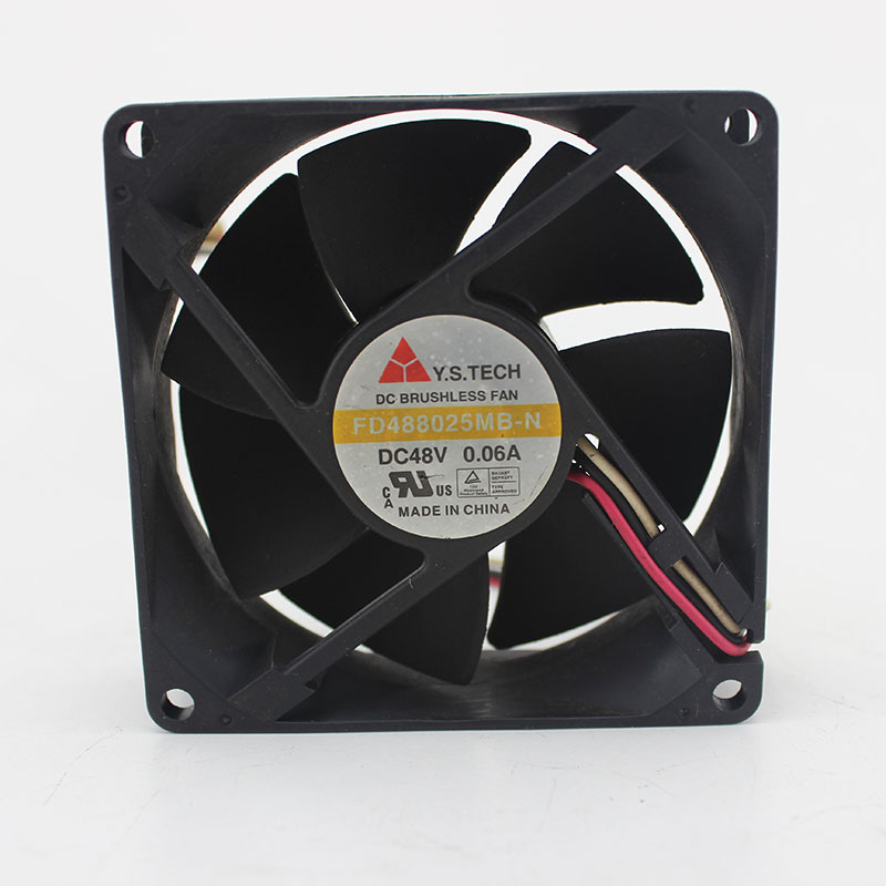SSEA New cooling fan for Y.STECH FD488025MB-N 48V 0.06A 8025 8CM double ball bearing 80*80*25mm 3-pin