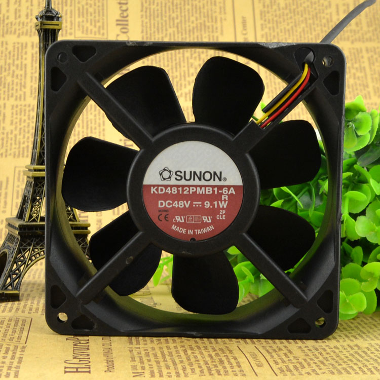 Original SUNON KD4812PMB1-6A 138 DC48V 9.1W 12CM cooling fan