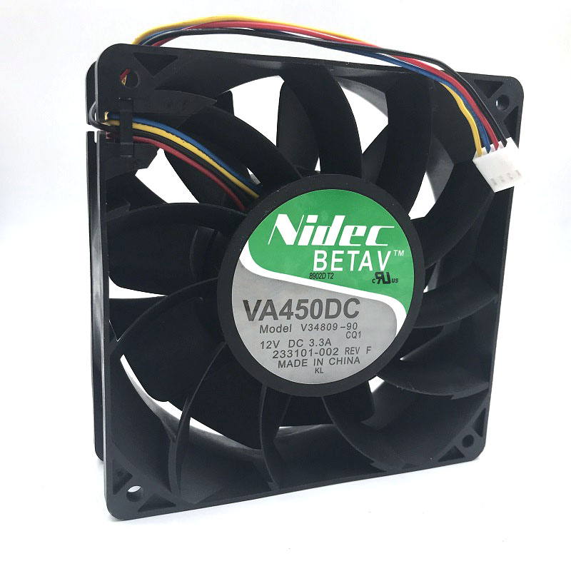 Nidec V34809-90 For Bitcoin miner 120*120*38mm 12V 5200RPM 220CFM power ful fan replace TFC1212DE