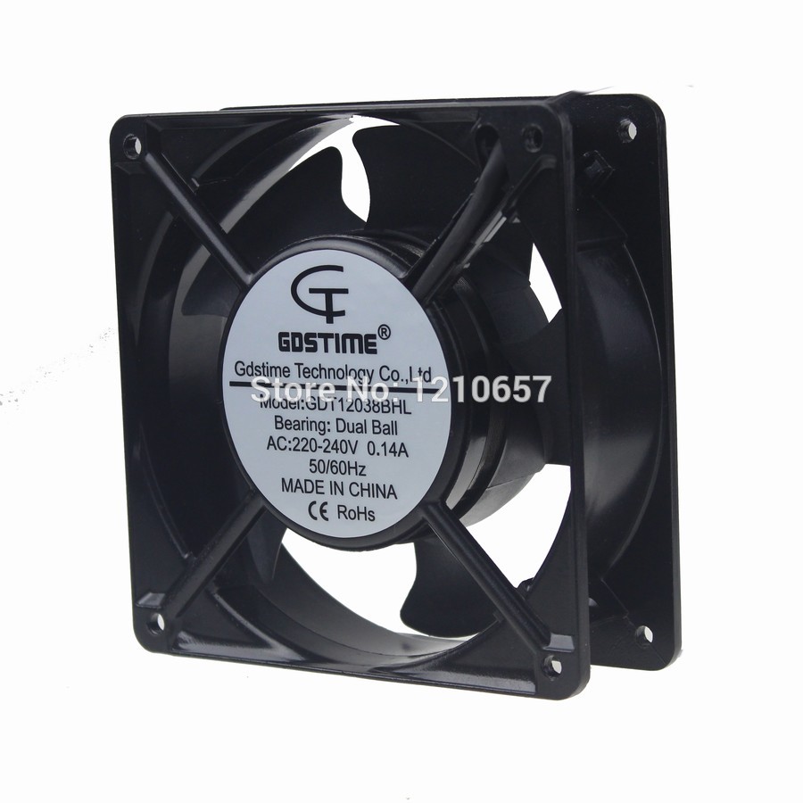 20 pcs Gdstime 220V 240V AC Fan 120mm 120x120x38mm Metal Case Exhaust Cooling Fan AC 220 Volt 12cm 4.68 Inch