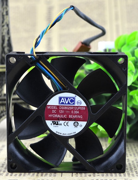 SSEA New cooling fan for AVC 8025 12V 0.35A DS08025R12UP059 PWM FAN 80*80*25mm DC12V 0.60A 4 pin