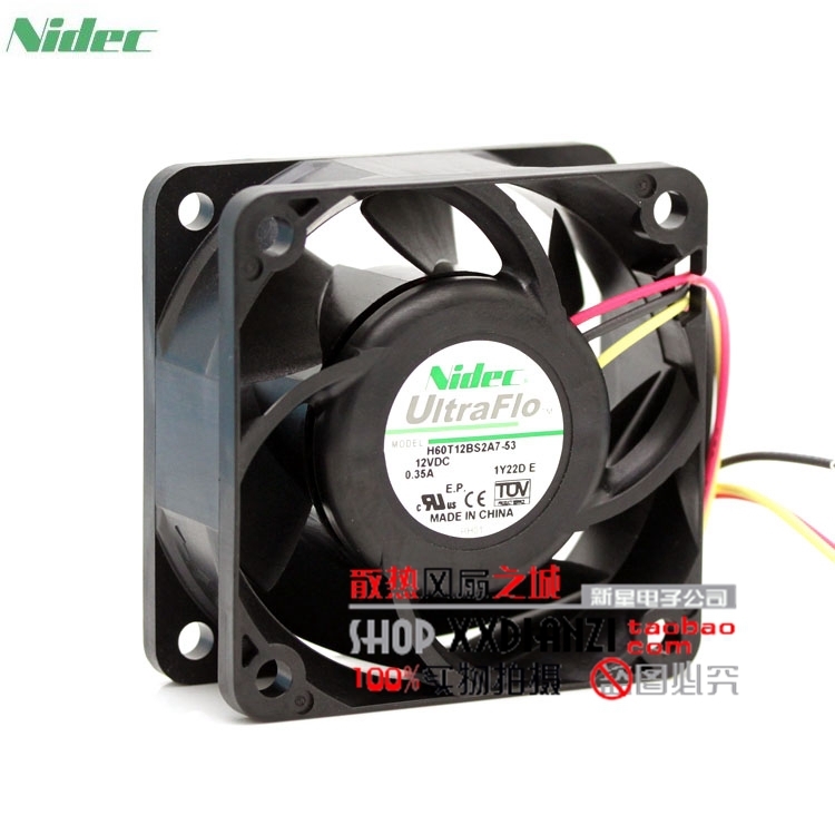Original New nidec H60T12BS2A7-53 6025 6CM 12V 0.35A ultra-durable fan