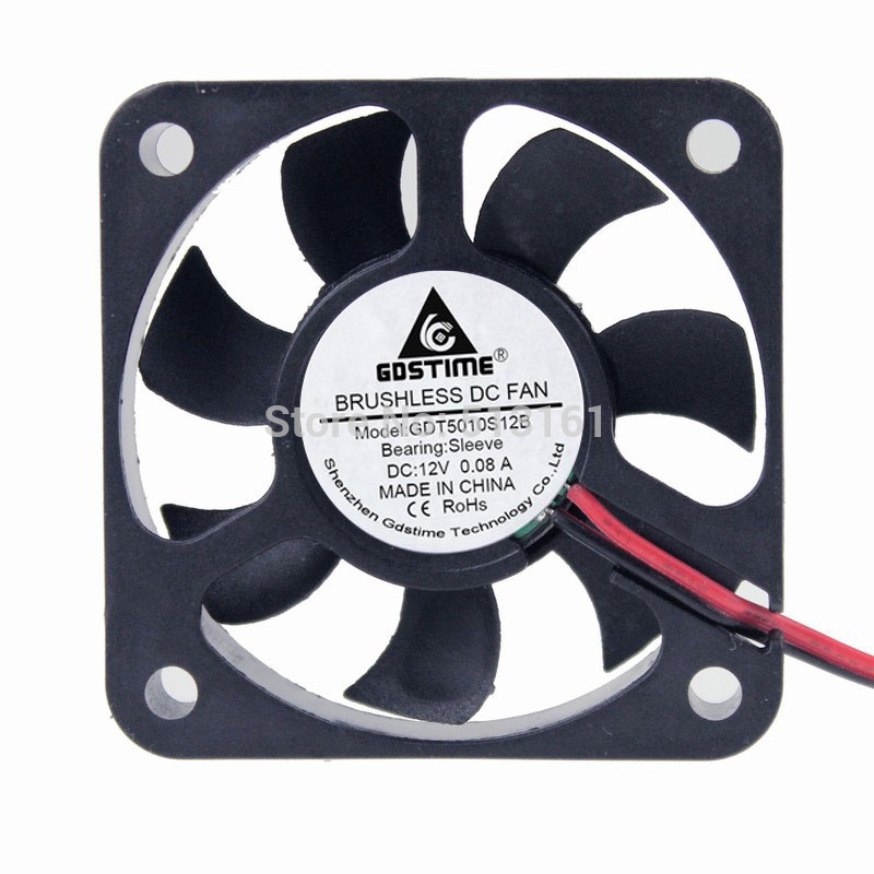 5Pieces Gdstime 12V 3cm 30mmx 10mm Two Ball Bearing 2Pin 2.0 30x30x10mm Small Brushless Cooler Cooling Fan