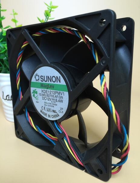 SUNON KDE1212PMV1 12CM 138 12V 8.4W 4-line Mute High Wind Temperature Control Case Cooling Fan