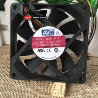 Free Shipping Wholesale AVC DS07015R12L 7CM 7015 12V 0.30A CPU 4 line 4-pin pwm tempreture controller cooling fans