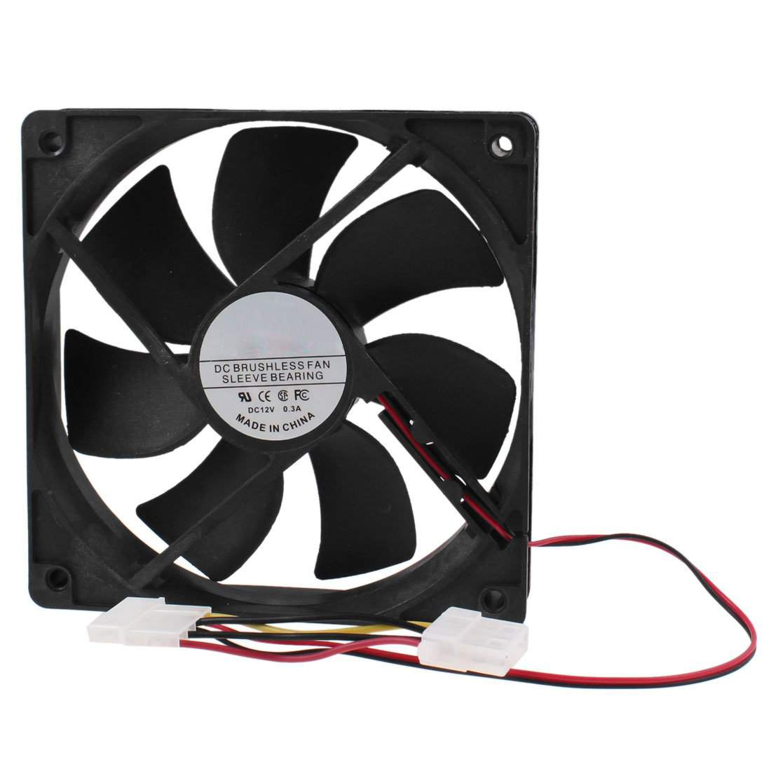 PC Brushless DC Cooling Fan 4 Pin Connector 7 Blades 12V 12cm 120mm