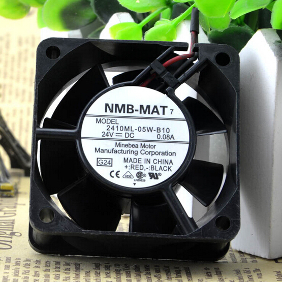 The original NMB 2410ML-05W-B10 60*60*25 6CM 24V 0.08A two wire double ball bearing fan