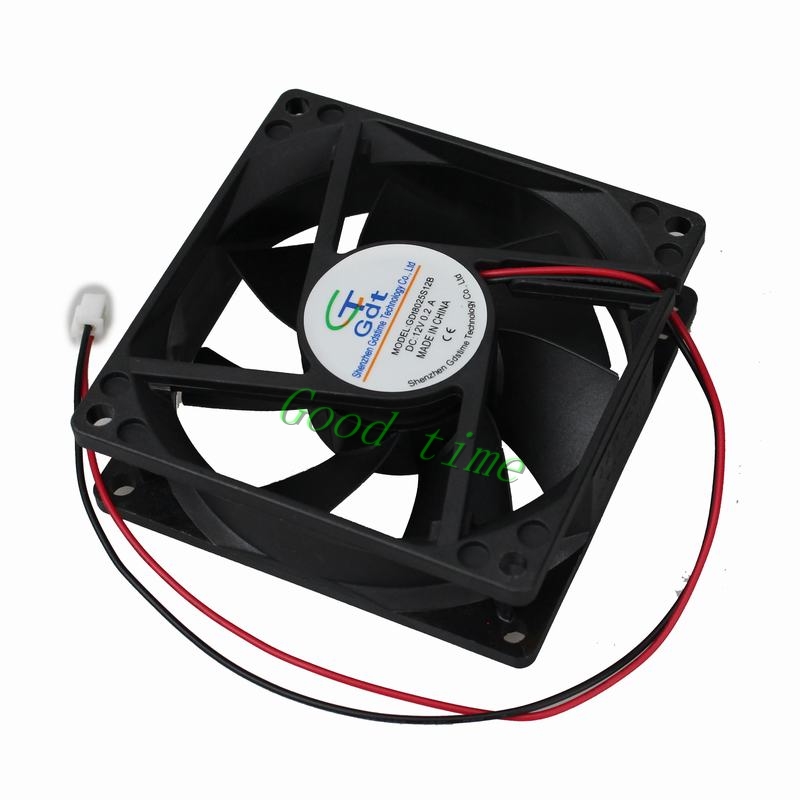 Gdstime 200 pieces DC Heatsink Cooler 80x25mm 2 Pin 8cm CPU PC Cooling Fan 80mm Exhaust PC Fan 12V 2P Connector wholesale