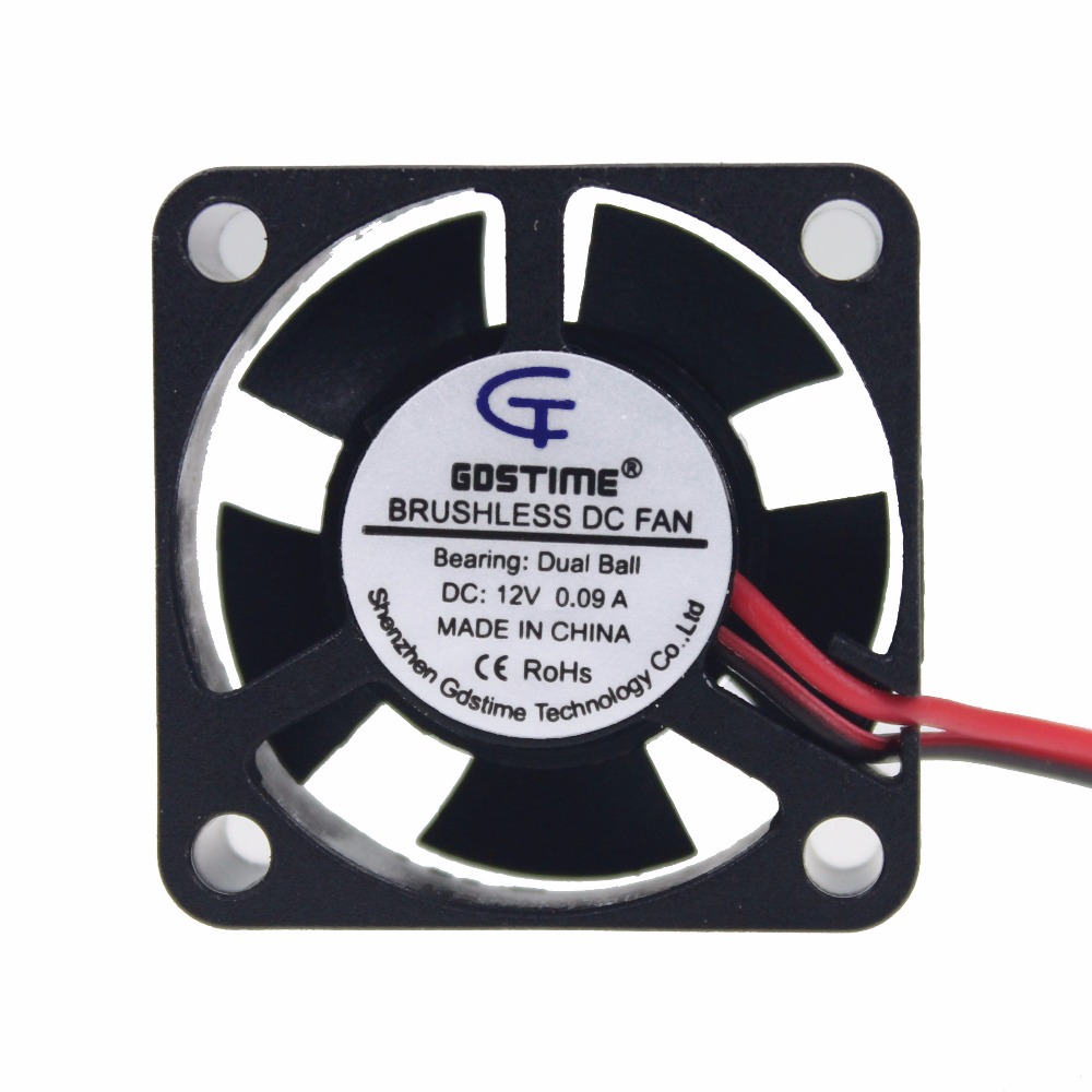 5Pieces Gdstime 12V 3cm 30mmx 10mm Two Ball Bearing 2Pin 2.0 30x30x10mm Small Brushless Cooler Cooling Fan