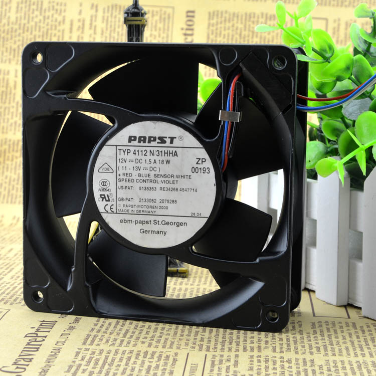 Germany Papst TYP4112N/31HHA 12V 18W 12038 Strong Breeze Violent Fans Professional For Computer Water Cooling