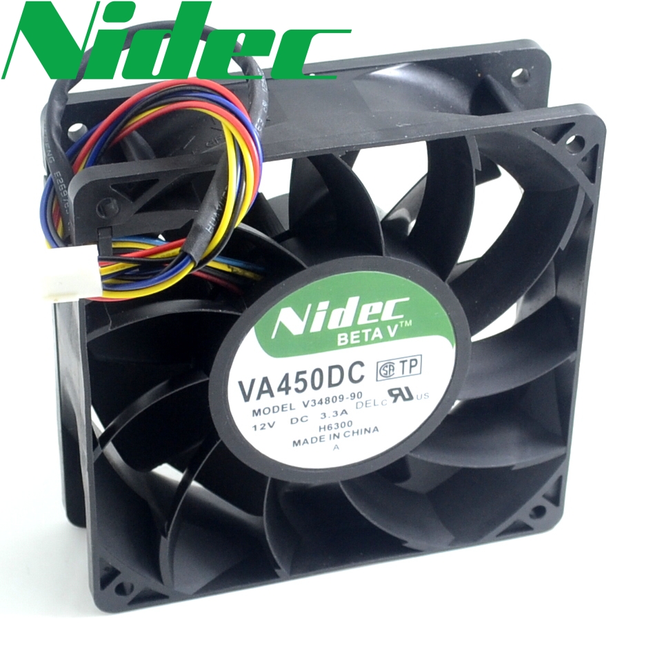 Nidec New 12CM 12038 3.3A 12v car modification V34809-90 oversized super violent wind 120*120*38mm