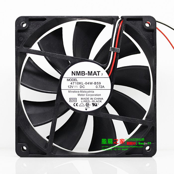 NEW NMB-MAT Minebea 4710KL-04W-B59 12V 0.72A 125 Double Ball bearing 12CM cooling fan