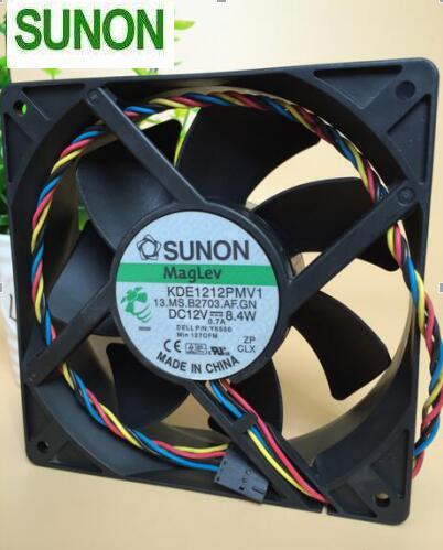 SUNON KDE1212PMV1 12CM 138 12V 8.4W 4-line Mute High Wind Temperature Control Case Cooling Fan