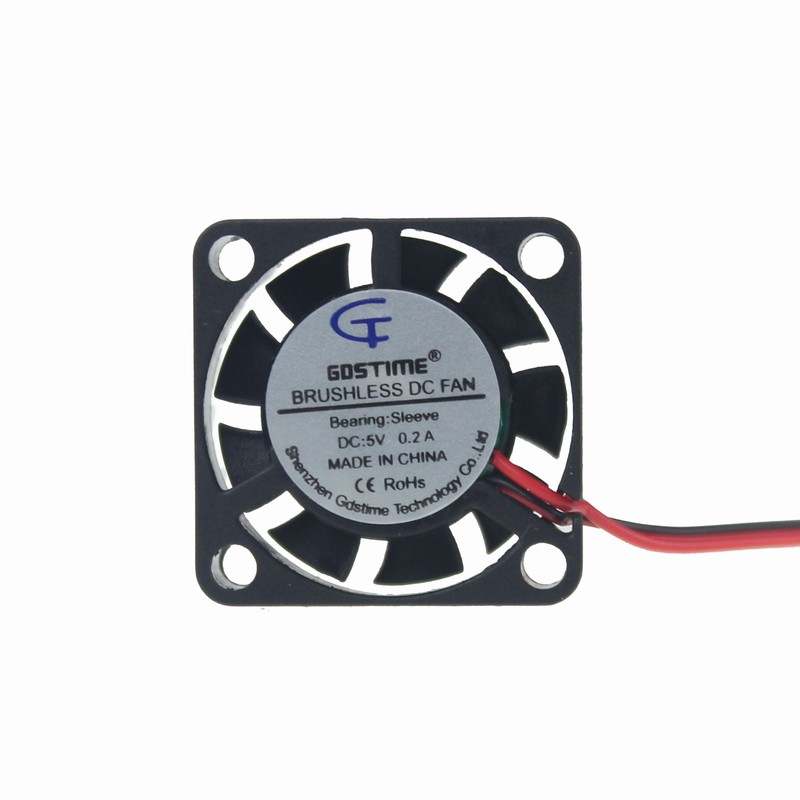 Gdstime 2 Pieces 5V 5 Volt 25mm 7mm 25x25x7mm 2507S Small Micro Blushless DC Cooling Fan 2pin 2.0