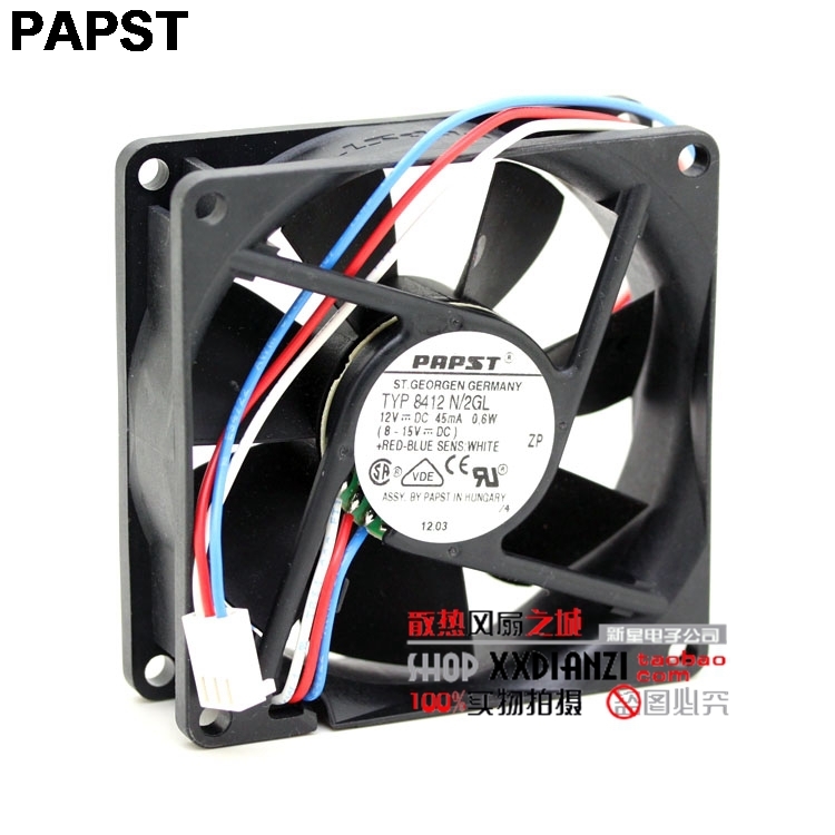 PAPST TYP 8412 N/2GL 8025 8CM DC 12V 0.6W high speed axial cooling fan