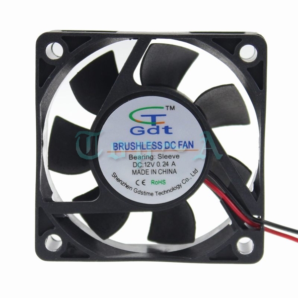 Gdstime 200 Pieces 2Pin 6025 DC Fan 12V 6cm 60x60x25mm Motor Cooling Fan 60mm x 25mm PC CPU VAG Computer Case Cooler