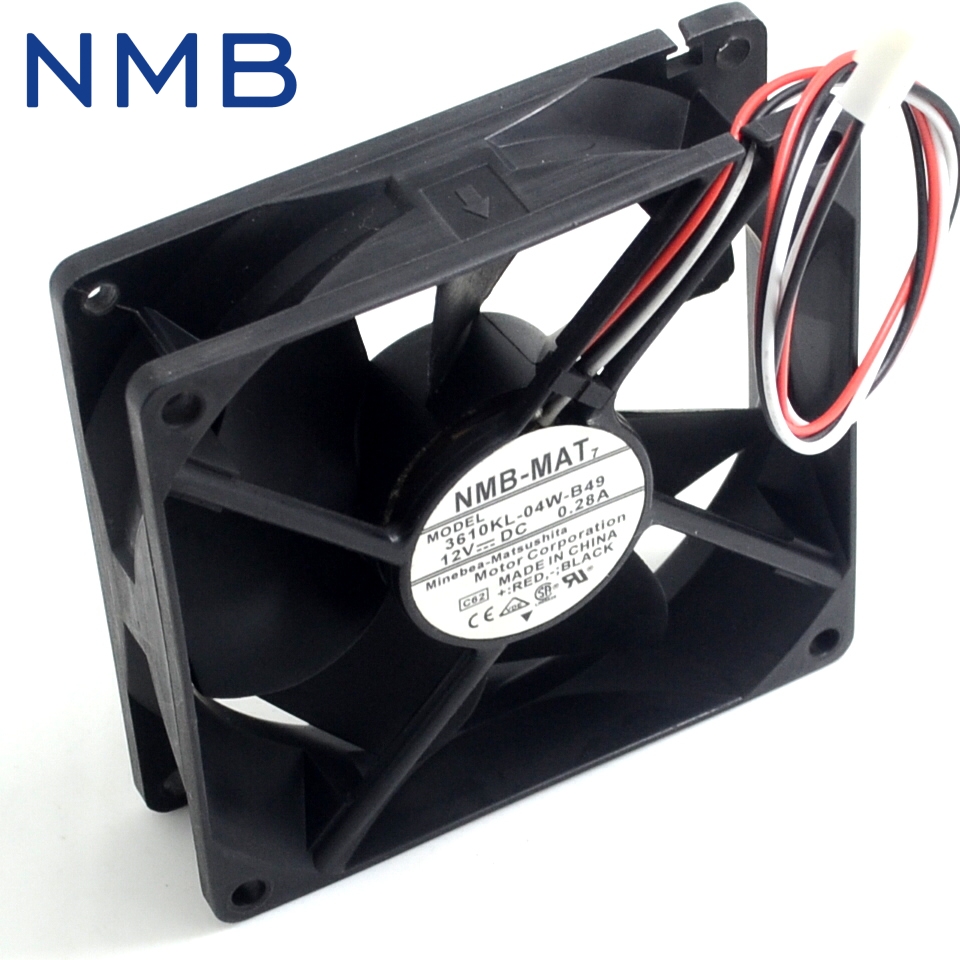2pcs Free Shipping Wholesale NMB -MAT 9225 12V 9cm 3610KL-04W-B49 server inverter computer axial cpu cooling fans
