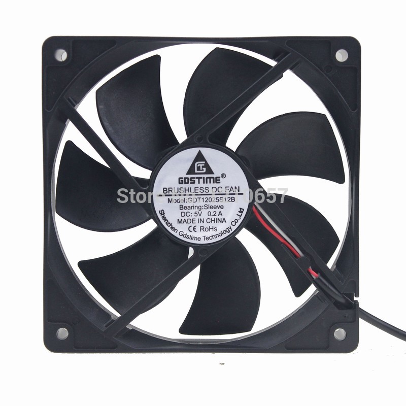 1PCS Gdstime DC 5V USB 1500rpm 120mm 120x25mm 12025S Cooler Motor Brushless Cooling Fan