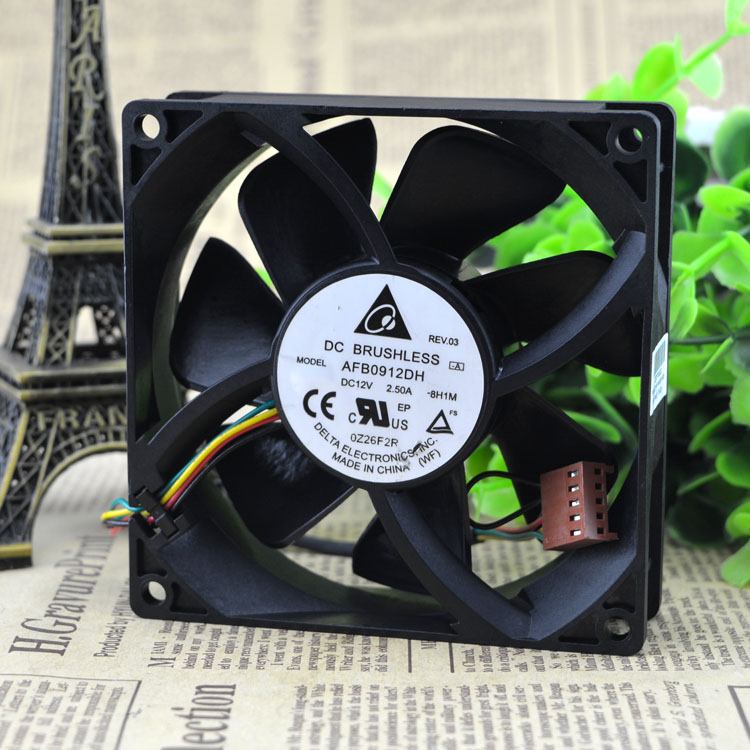 Free Delivery. AFB0912DH 12 v 2.5 A 9025 9 cm ball four-wire PWM fan violence