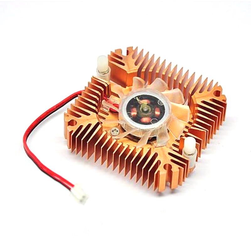 Centechia Mini 55mm 2 PIN Graphics Cards Cooling Fan Aluminum Gold Heatsink Cooler Fit For PC Computer CPU VGA Video Card