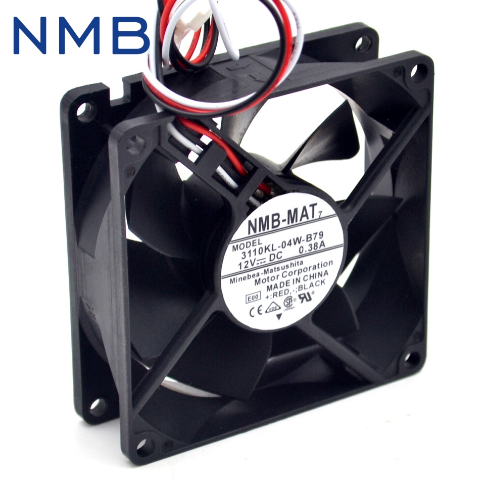 Free shipping New 3110KL-04W-B79 8025 12V 0.38A ultra-durable double ball bearing fan for NMB 80*80*25mm