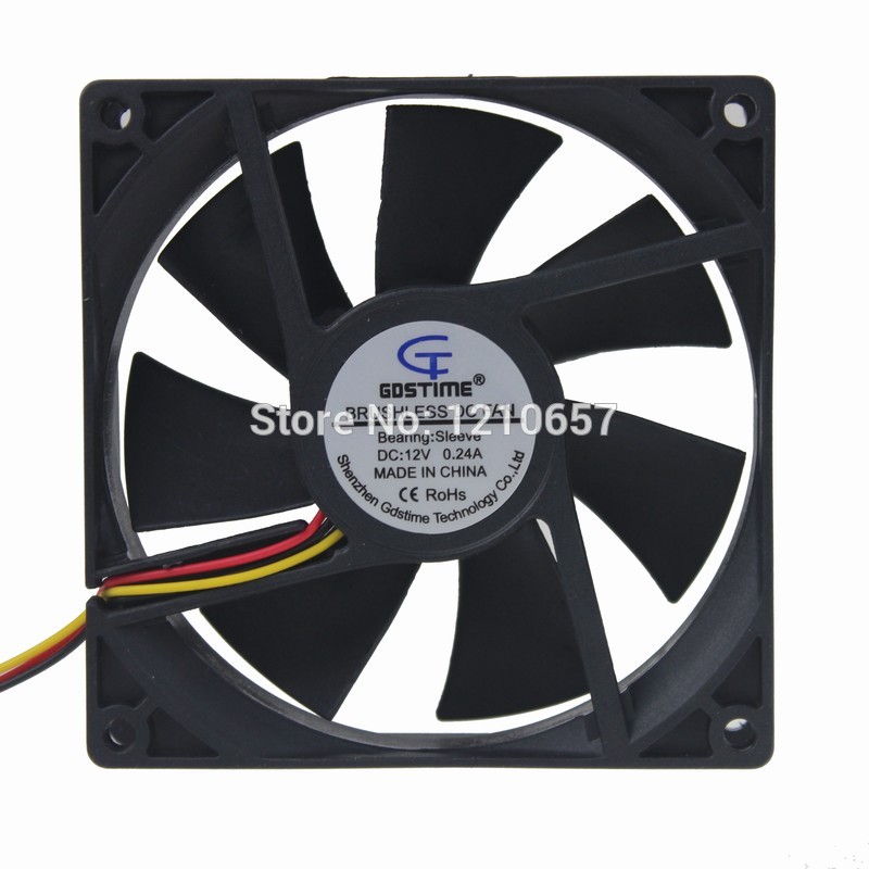200 PCS LOT Gdstime 92mm 92x25mm 9.2cm DC 12V 3P Brushless Cooler CPU Fan