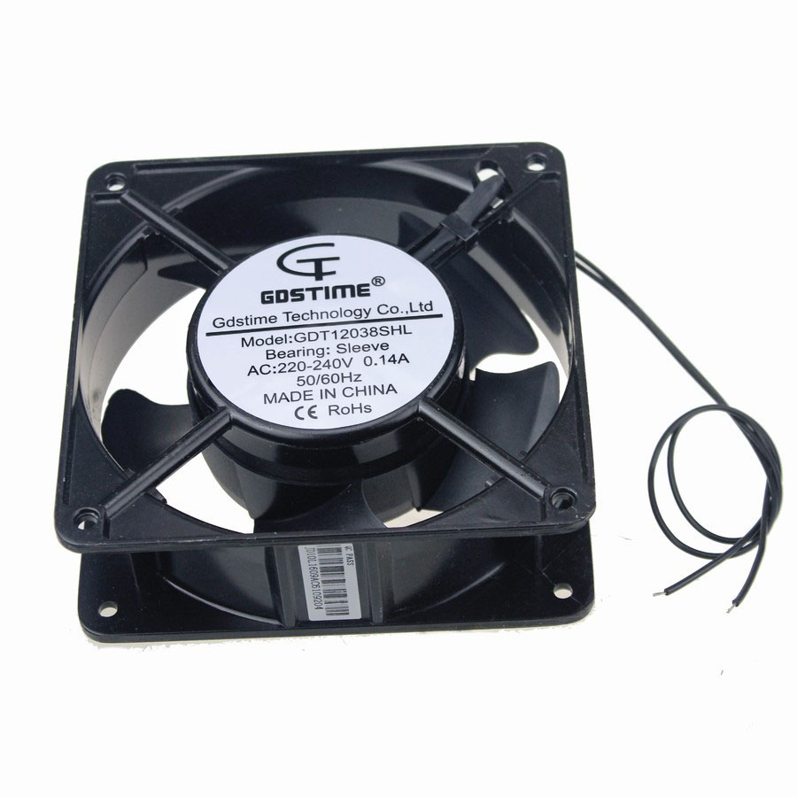 5 pcs lot Gdstime 12038B 120mm x 38mm AC 220V 240V Ball Exhaust Industrial Flow Cooler Cooling Fan