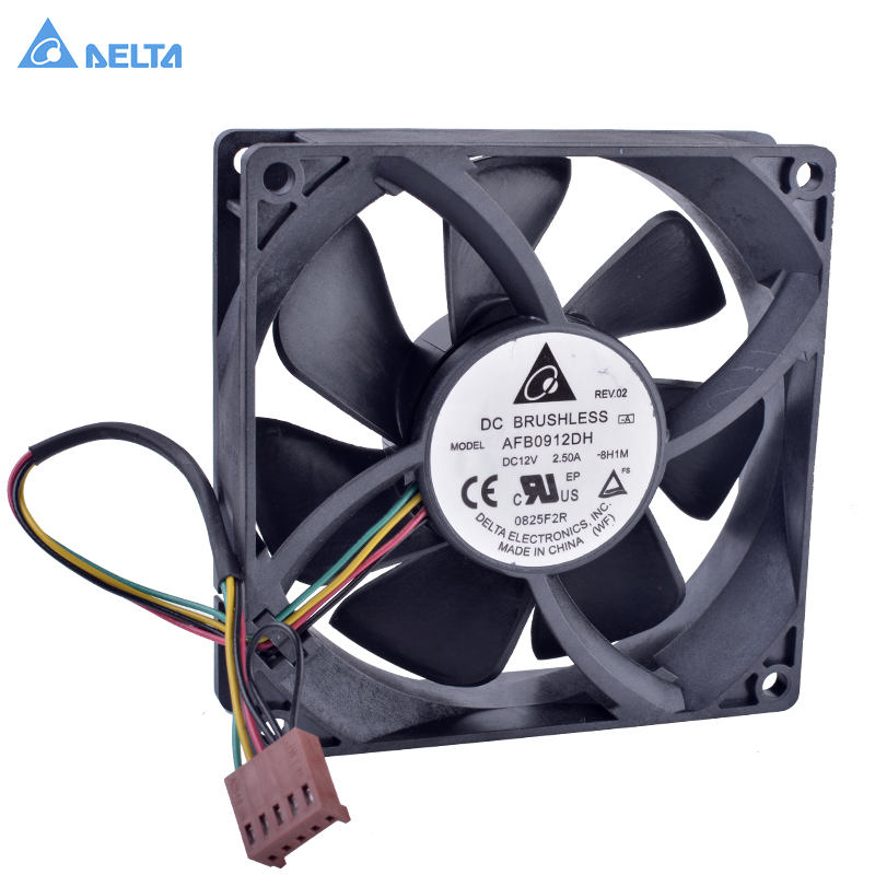 Delta AFB0912DH 12V 2.5A 9025 90mm fan 9 cm double ball bearing 4 wire 4pin PWM large air volume server cooling fan
