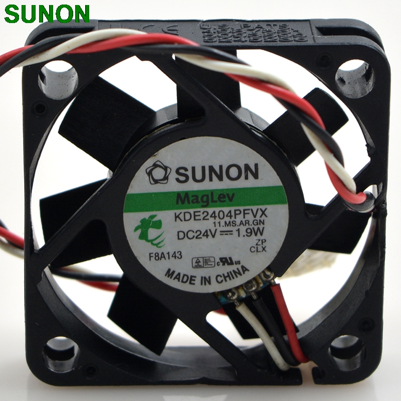 Original SUNON KDE2404PFVX 40*40*10 24V 1.9W 4cm three wire silent power computer inverter cooling fan
