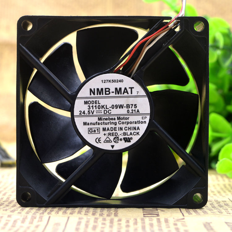 NMB 3110KL-09W-B75 24.5V 0.21A 8CM 8025 80*80*25 4-wire machine fan