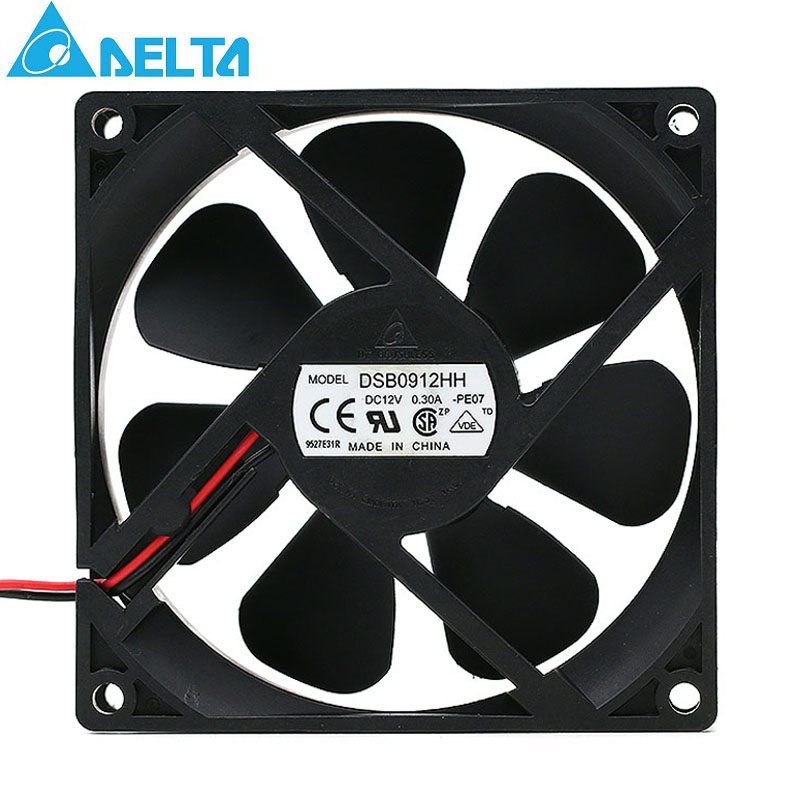 Delta DSB0912HH 9225 DC 12V 0.30A 2-pin 92*92*25mm Server Square axial cooling fan