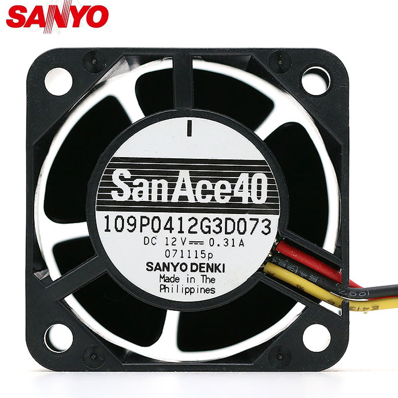 Sanyo 109P0412G3D073 4028 40*40*28mm 12V 0.31A 3Wire 1U dc axial case Cooling Fan