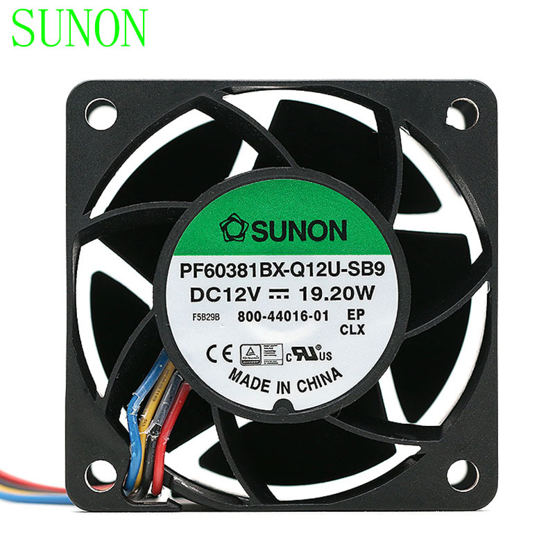Original Sunon PF60381BX-Q12U-SB9 60*60*38mm DC12V 19.W 1.6A 56DBA powerful axial cooling fan