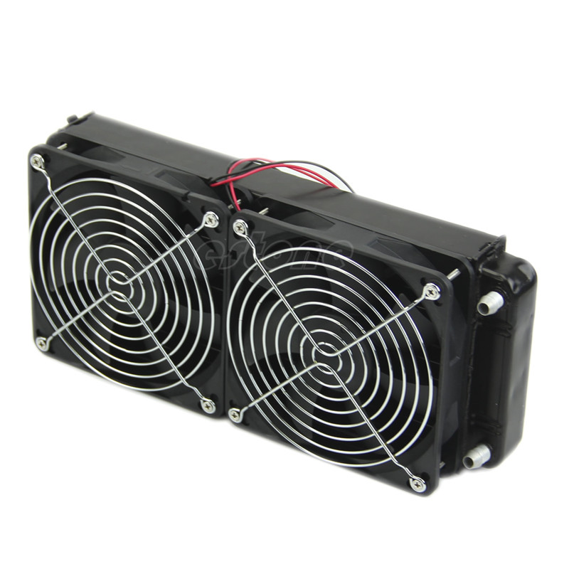 2 x 1 fan 240MM Aluminum Computer Cooler Small Cooling Fan PC Black Heat Sink, Computer Water Cooling Radiator Cooler Fan