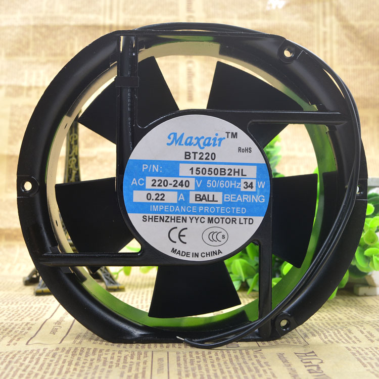 Maxair BT220 15050B2HL 220v-240v 34w 022A BALL BEAROMG Axial Cooling Fan