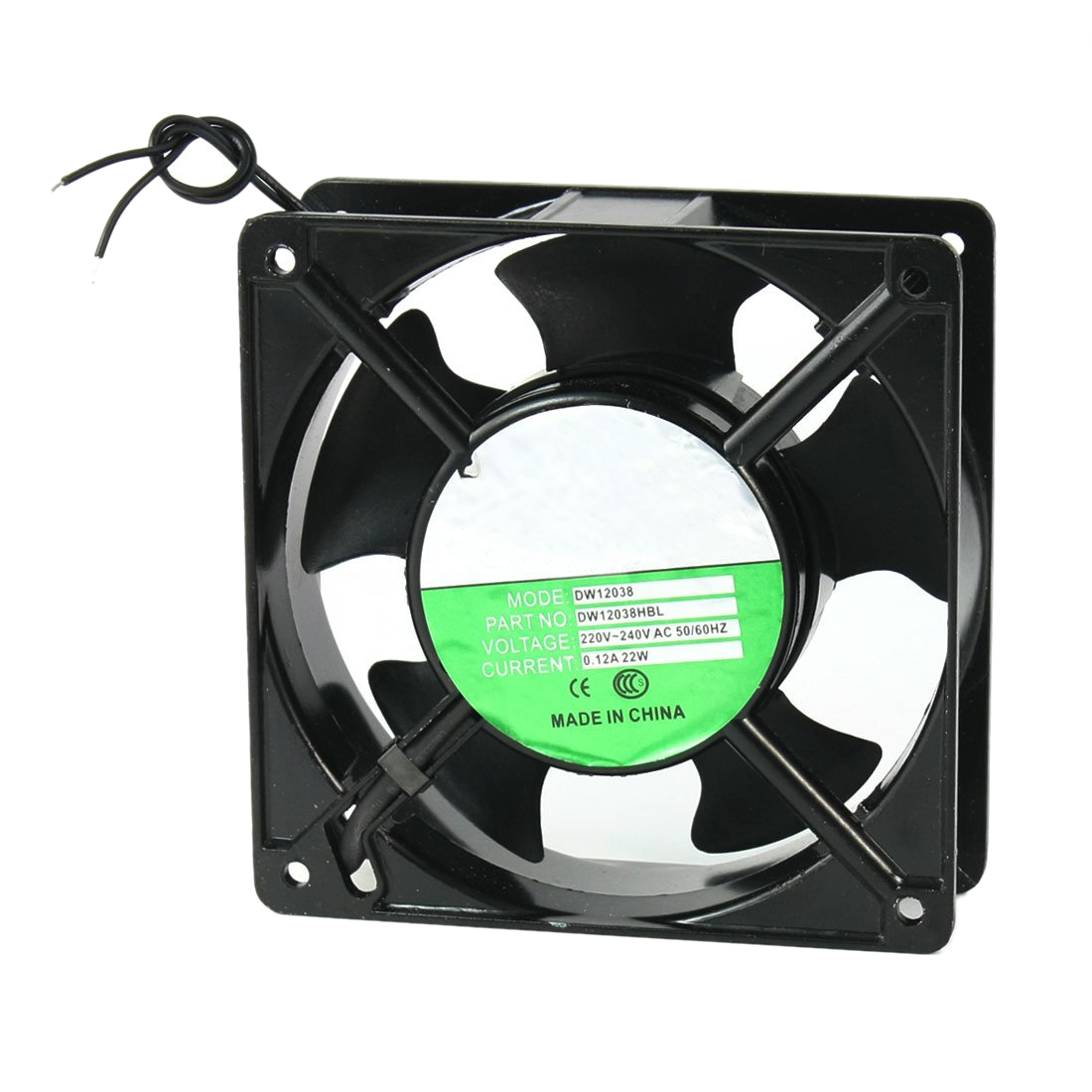1x1x38mm 5 Blades Metal Frame Axial Flow Cooling Fan AC 2/240V 0.12A 22W For Computer Case