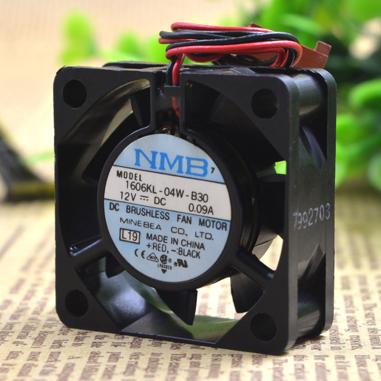 NMB 1606KL-04W-B30 DC 12V 0.09A, 2-wire 3-pin connector 70mm, 40x40x15mm Server Square fan