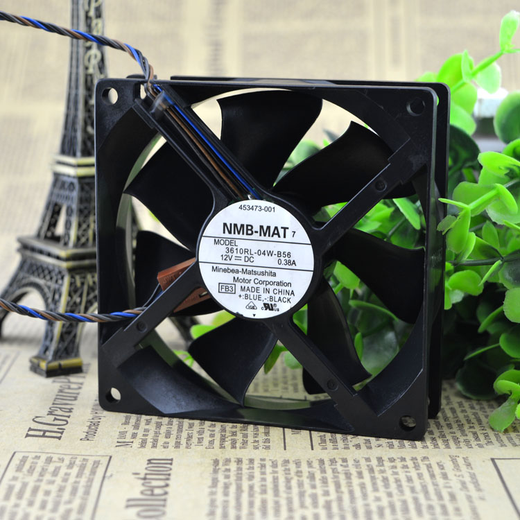 NMB 3610RL-04W-B56 FB4 DC 12V 0.38A 90mm 90x90x25mm Server Square Cooling fan