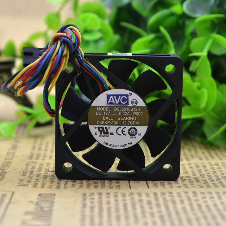 AVC DS05010B12H 5010 12V 0.22A Double Ball Fan 4-wire temperature controlled fan