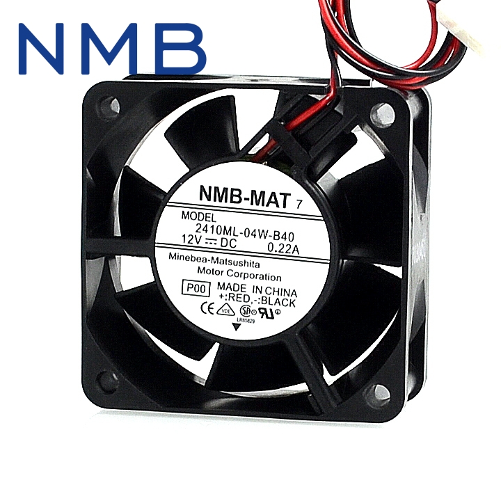 NMB 2410ML-04W-B40 original 6CM 12V 0.22A two-wire double ball bearing fan