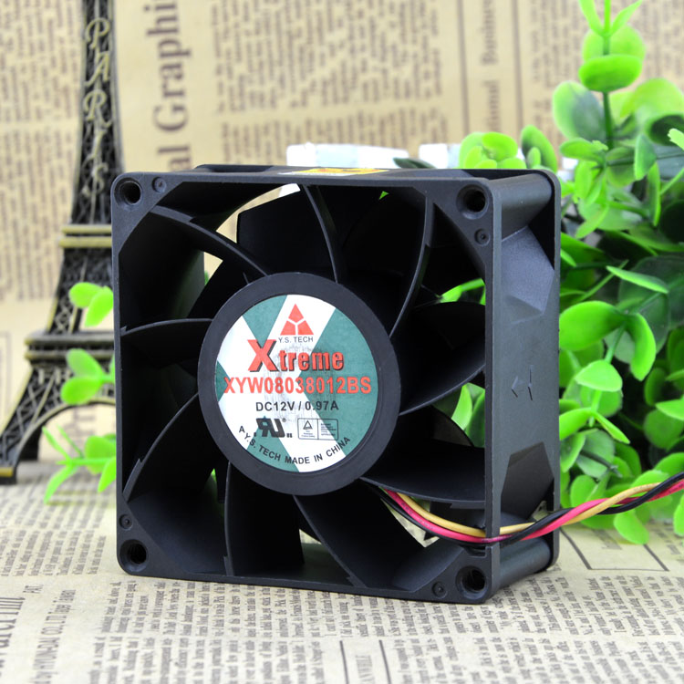 Y.S.TECH FD126010LB 12V double ball 6CM 2-wire 3-wire cooling fan