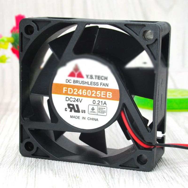 Y.S.TECH FD246025EB 60*60*25mm 24V 0.21A 50RPM cooling fan