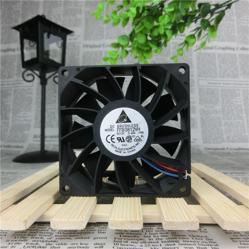 Delta FFB0812VH-FOO  DC 12V 0.42A Speed Double Ball Bearing Cooling Fan