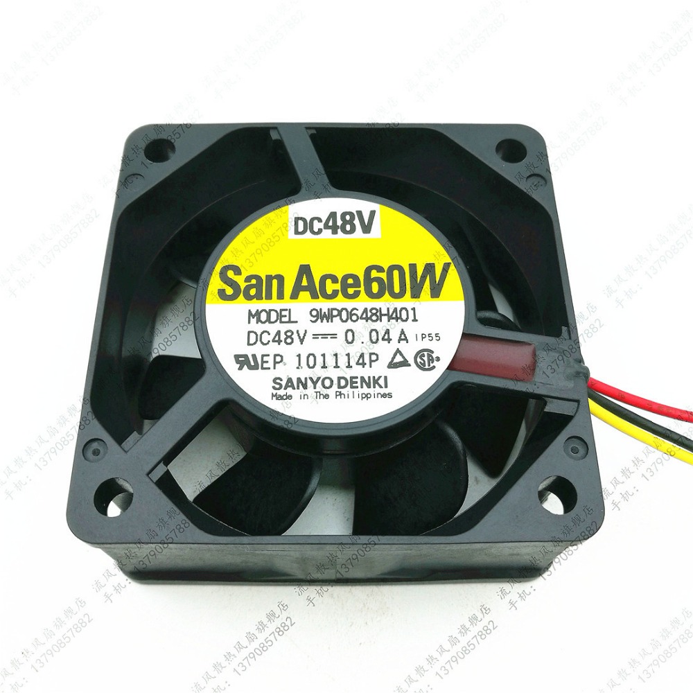Sanyo Denki 9WP0648H401 DC 48V 0.04A cooling fan