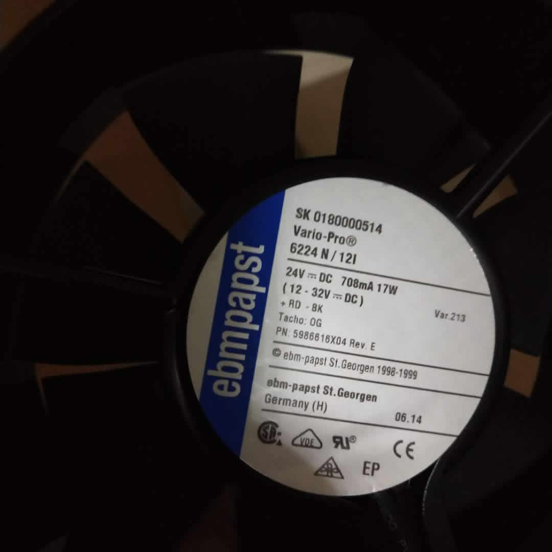 Ebmpapst 6224N/12I DC 24V 708mA 17W cooling fan