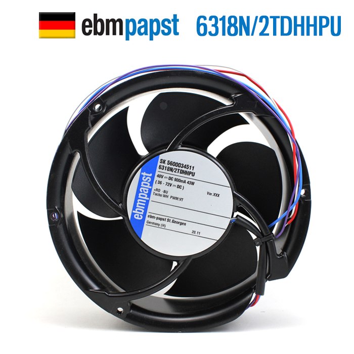 ebmpapst 6318N/2TDHHPU 48V 43W IP68 waterproof cooling fan