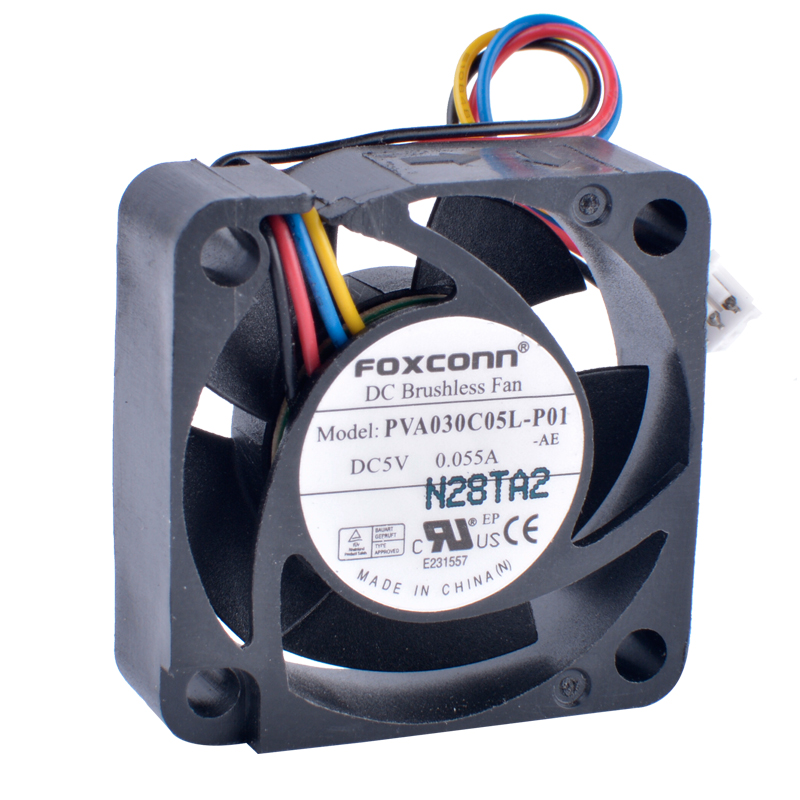 FOXCONN PVA030C05L-P01 DC5V 0.055A 4-wire Brushless fan