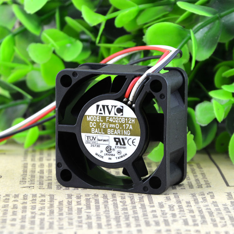 AVC F4020B12H 12V 0.17A 2-Wire double ball bearing cooling fan