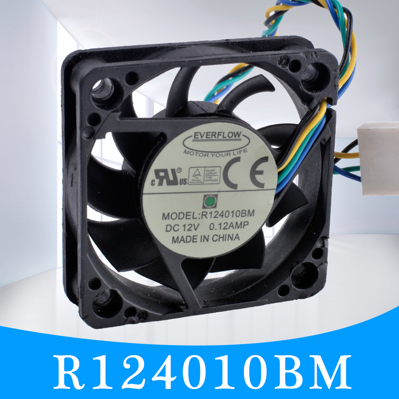 EVERFLOW R124010BM 12V 0.12A 4-wire double ball bearing silent cooling fan