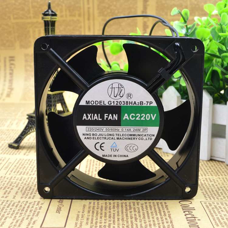 Jiulong G12038HA2B-7P AC220V 0.14A 24W cooling fan